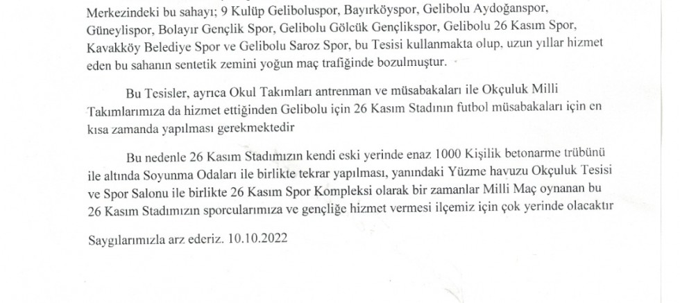 ‘26 Kasım Stadımızı İstiyoruz’