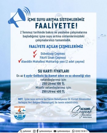 Arıtma Sistemleri Yenilendi ve Su Kartı Fiyatları Düştü!