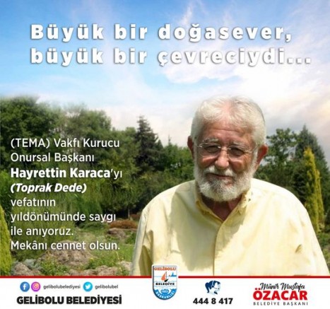 Başkan Özacar’dan Toprak Dede’yi Anma Mesajı