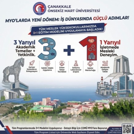 ÇOMÜ Meslek Yüksekokullarında 3+1 Eğitim Modeli Başlıyor