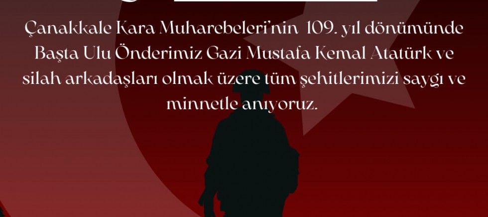 Coşkun’dan Çanakkale Kara Savaşlarının Yıldönümü Mesajı
