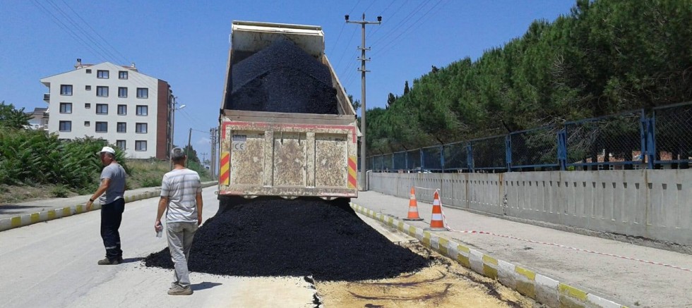 Eğritaş Yolunda Sıcak Asfalt Çalışması