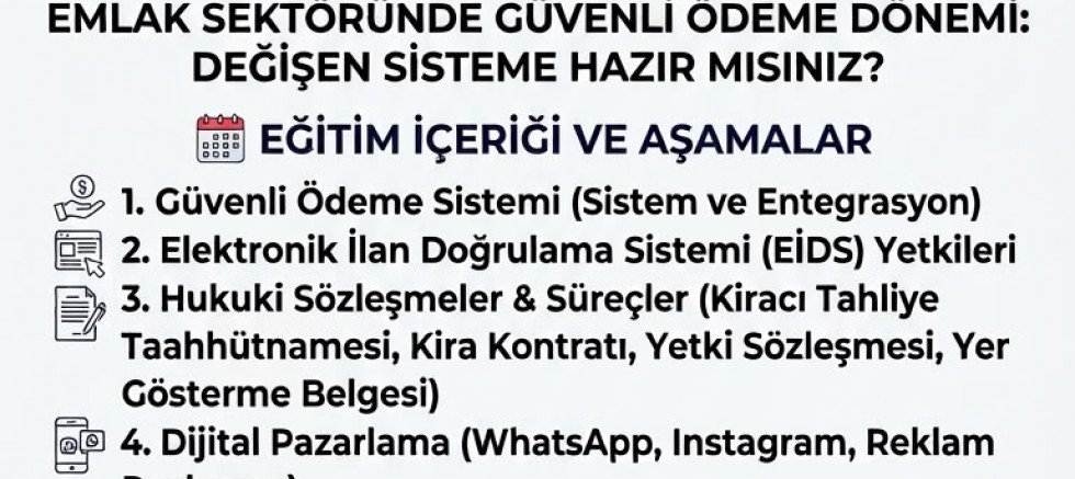 Emlak Danışmanlarına Yönelik Eğitim Semineri Düzenlenecek