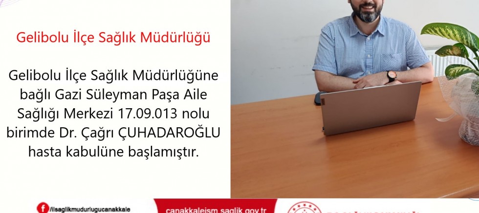 Gazi Süleyman Paşa ASM’de Yeni Hekim Göreve Başladı