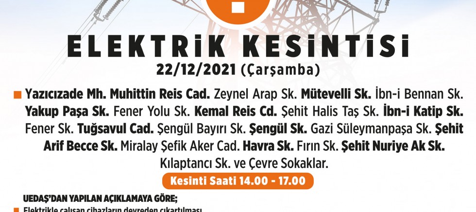 Gelibolu’da Elektrik Kesintisi!