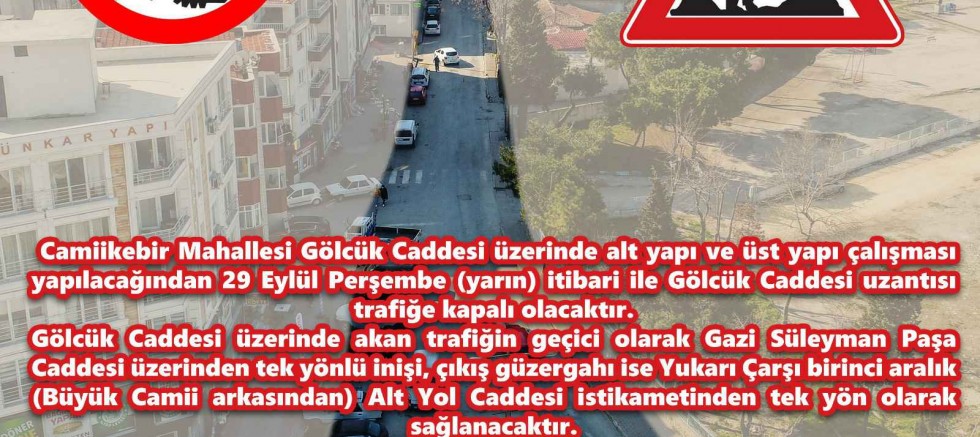 Gölcük Caddesi Doğalgaz Çalışması İçin Trafiğe Kapatıldı