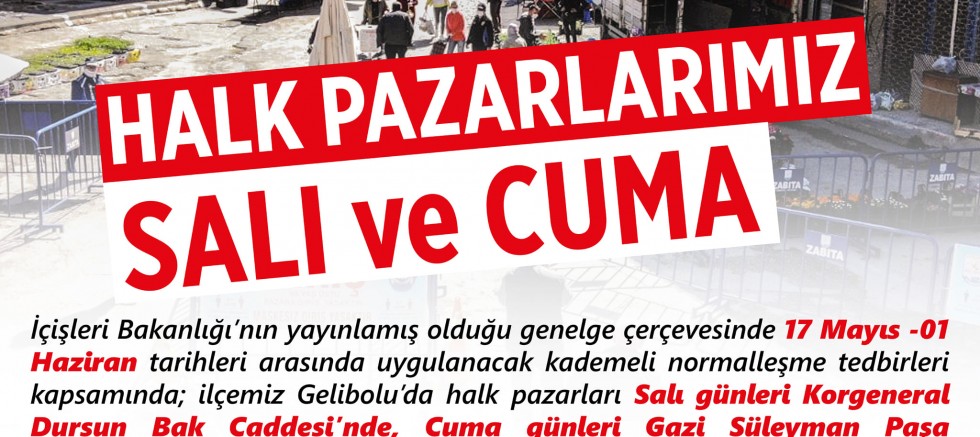 Halk Pazarları Salı ve Cuma Günleri