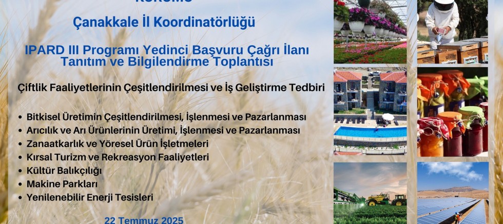 IPARD III Programı Yedinci Başvuru Çağrı İlanı Toplantısı Yapılacak