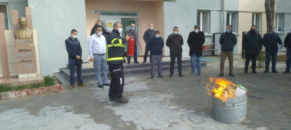 İtfaiyeden Milli Eğitim Müdürlüğü’nde Tatbikat
