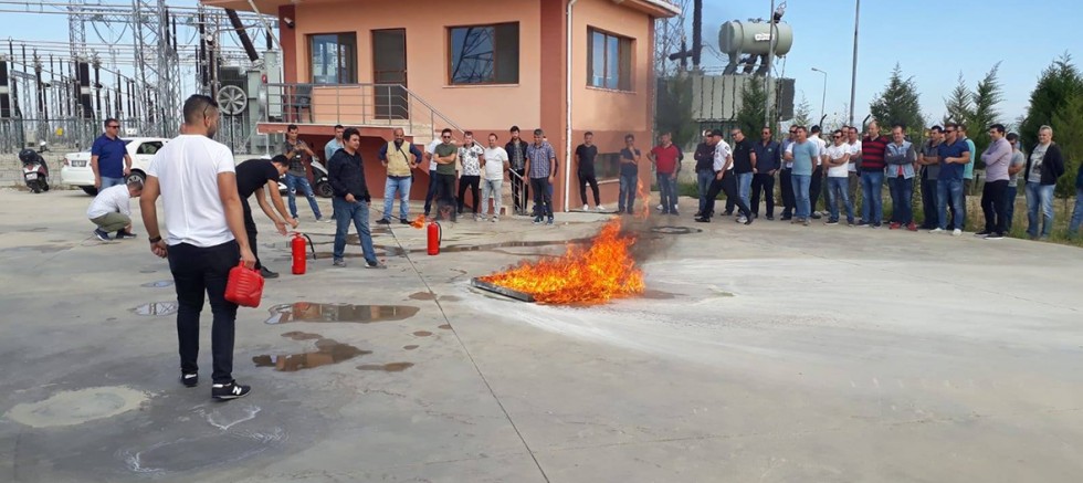 İtfaiyeden TEİAŞ Personeline Yangın Tatbikatı
