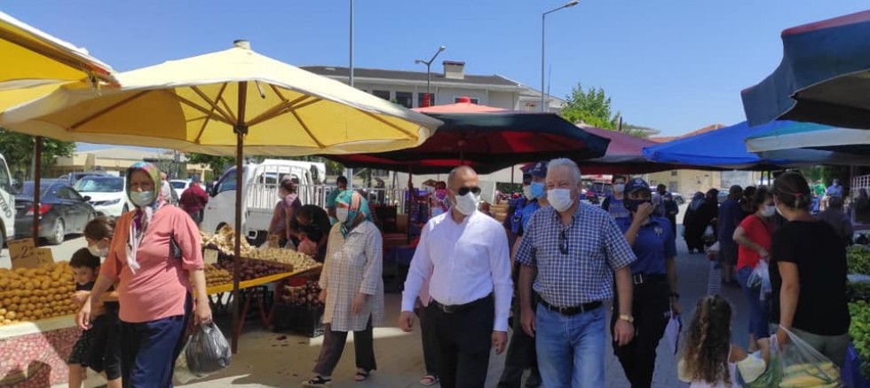 Kaymakam Kılınçkaya’dan Pazarda Maske Kontrolü