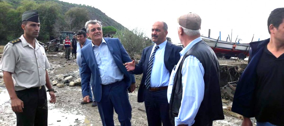 KAYMAKAM KILINÇKAYA SEL BÖLGESİNİ İNCELEDİ