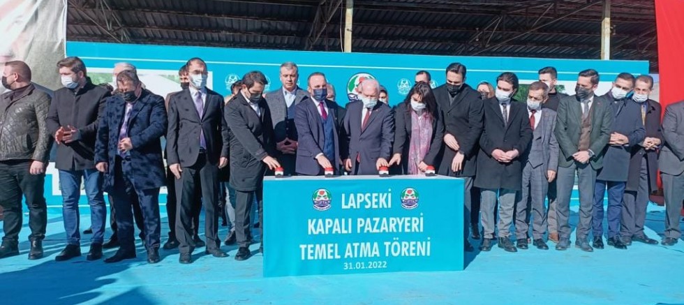 Lapseki Kapalı Pazar Yerinin Temeli Atma Töreni Düzenlendi