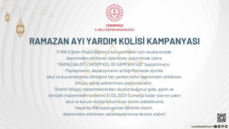 Milli Eğitim’den ‘Ramazan Ayı Yardım Kolisi’ Kampanyası