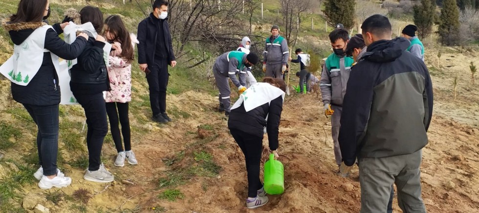 Öğrenciler Fidan Dikti