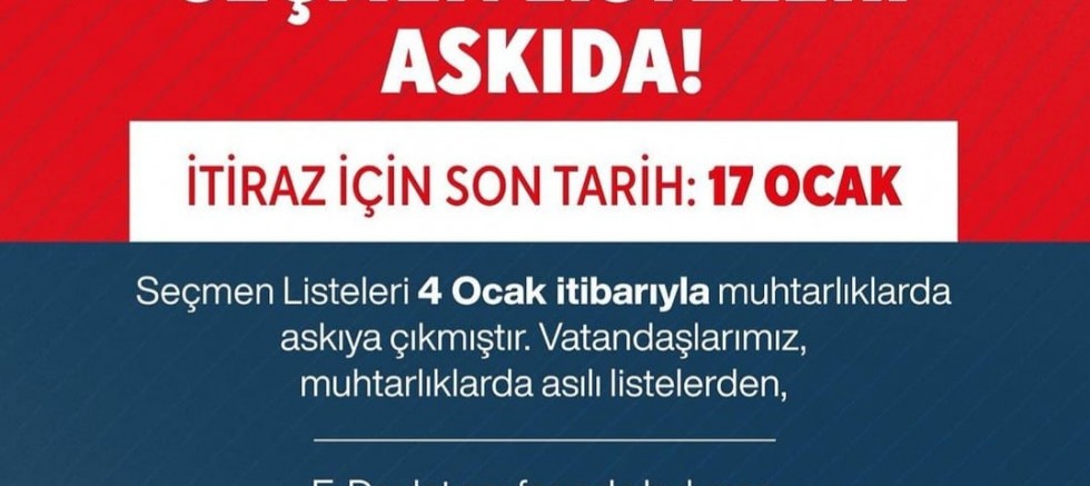 Seçmen Listeleri Askıya Çıktı