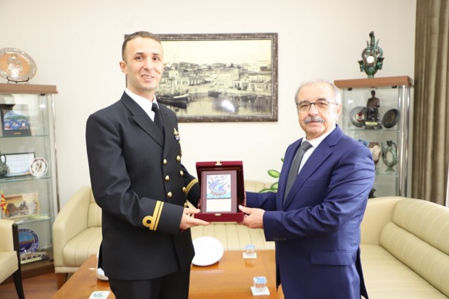 TCG Nusret Gemisi’nin Komutanından Başkan Özacar’a Ziyaret