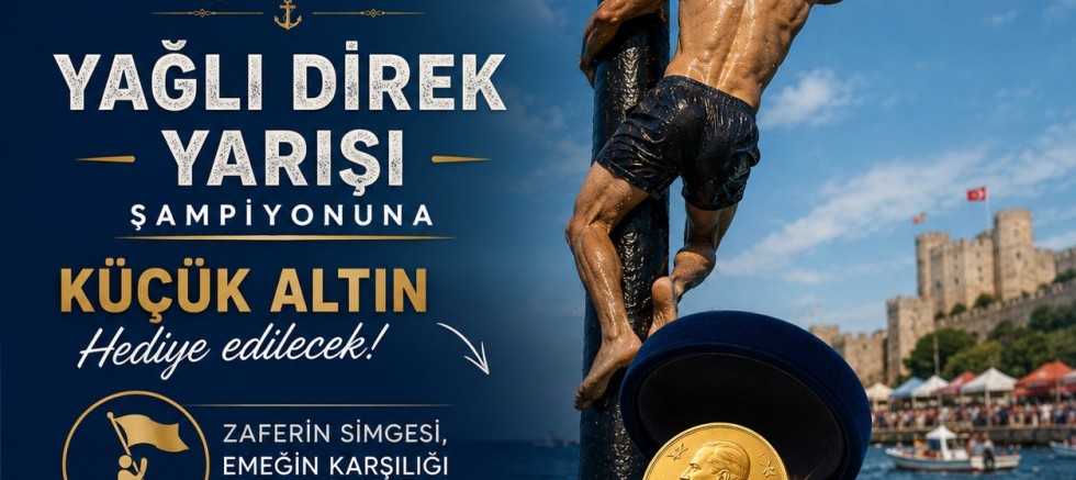 Yağlı Direk Yarışının Birincisine Küçük Altın Ödülü