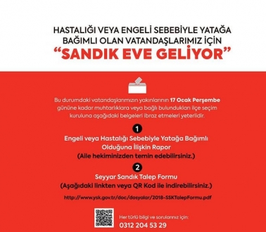YATAĞA BAĞIMLI HASTALARIN OY SANDIĞI EVLERİNE GELİYOR!